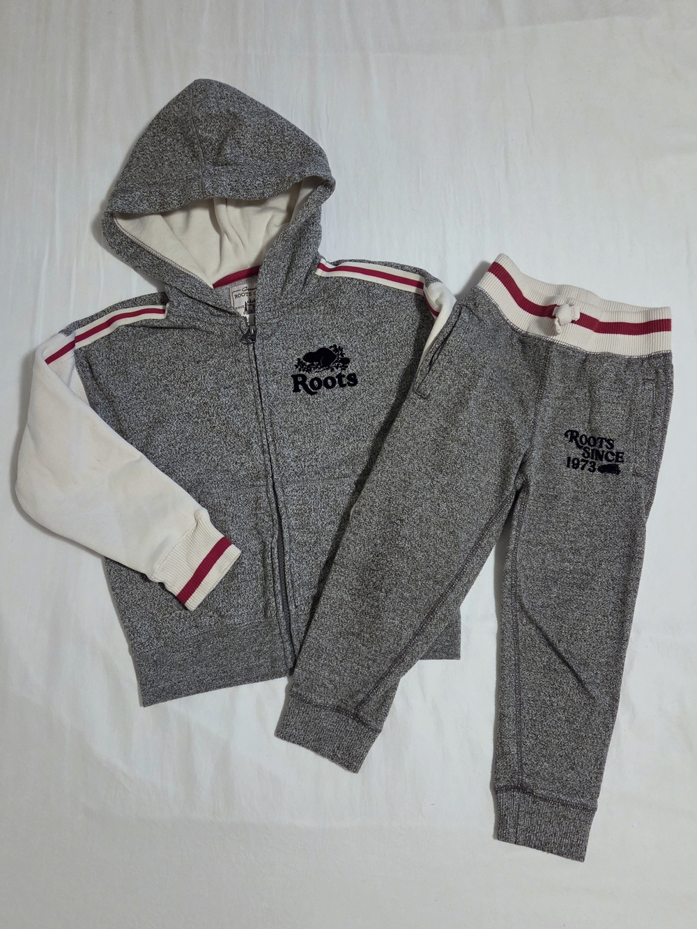 Roots Kids Heather Gray & Cream Set, 5/6y